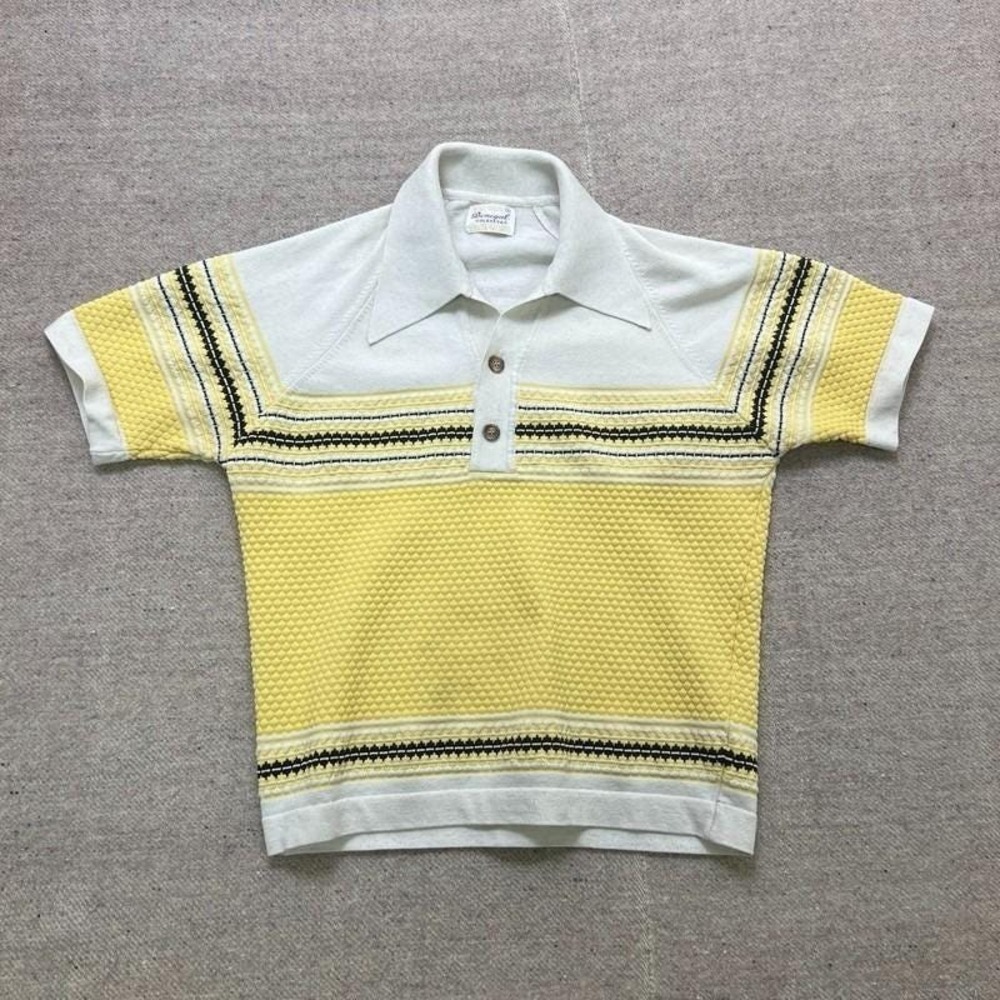 Vintage Donegal Polo Shirt Men's Large Yellow 1970s